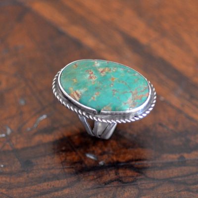Green Navajo Oval Ring
