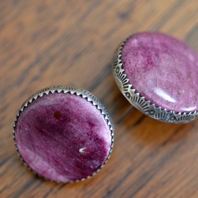 Purple Spiny Oyster Shell Earrings