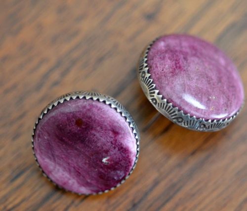 Purple Spiny Oyster Shell Earrings