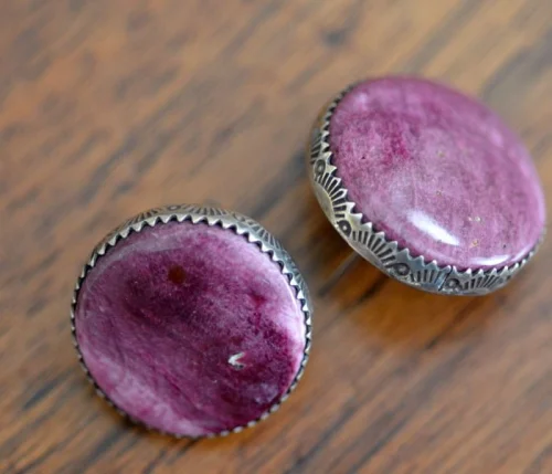 Purple Spiny Oyster Shell Earrings