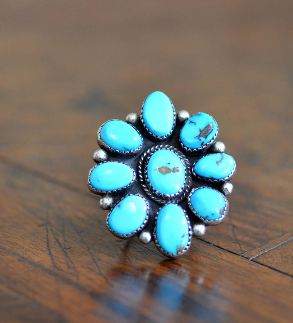 Sleeping Beauty Cluster Ring