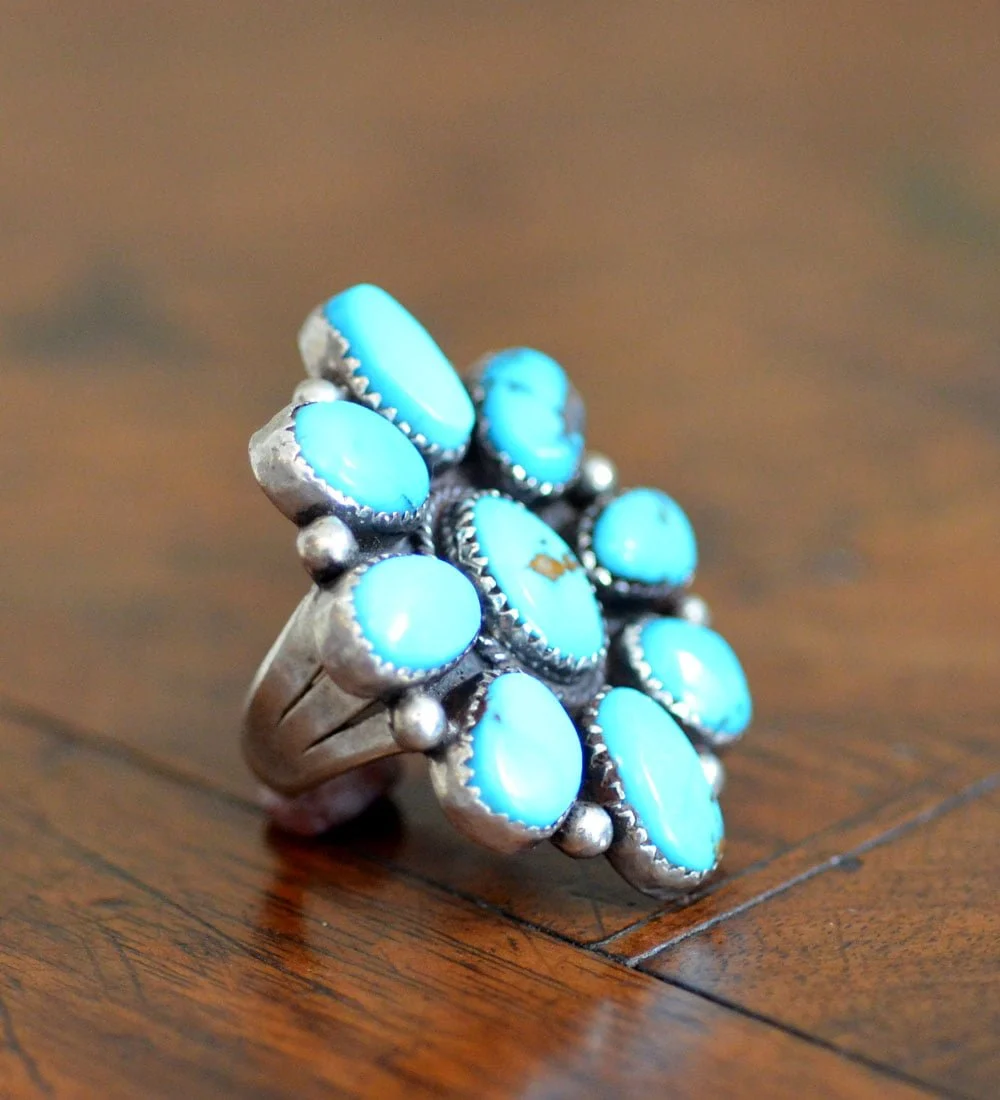 Sleeping Beauty Cluster Ring