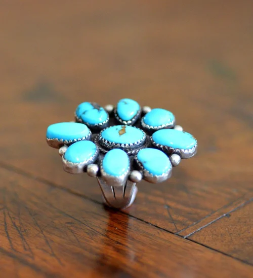 Sleeping Beauty Cluster Ring