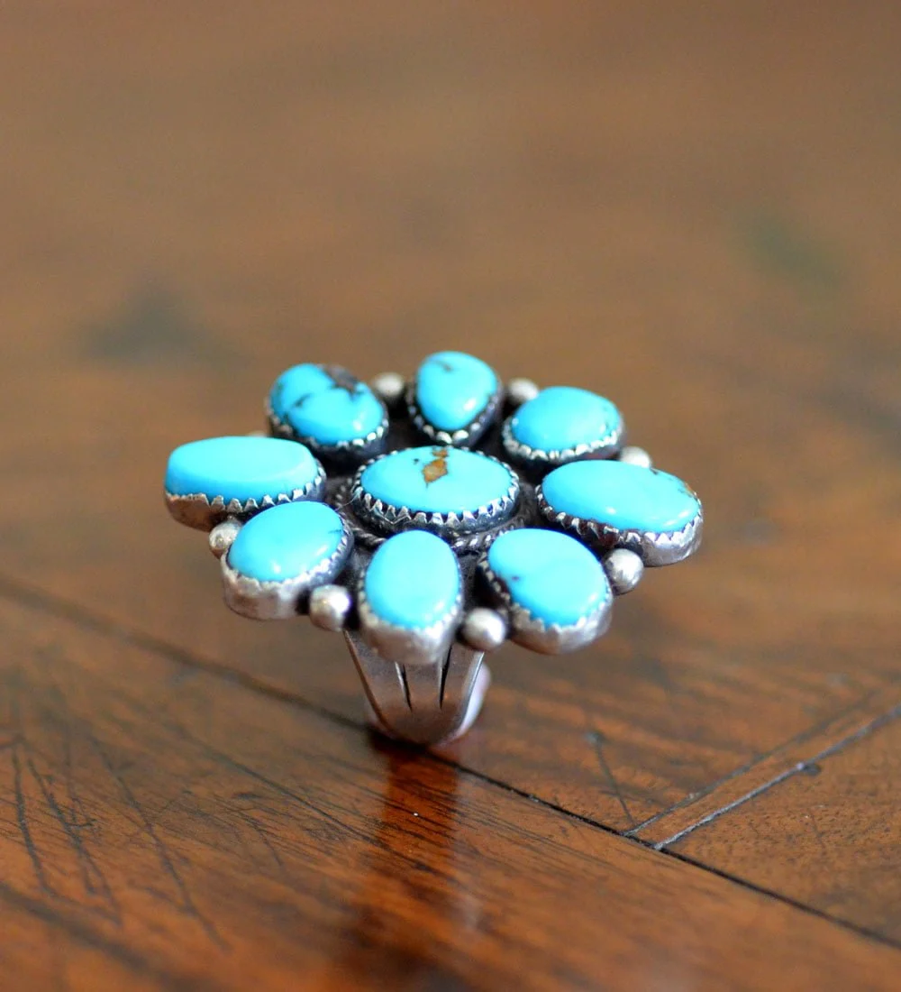 Sleeping Beauty Cluster Ring