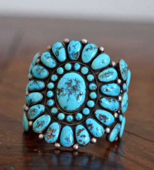 Huge Turquoise Cluster Cuff