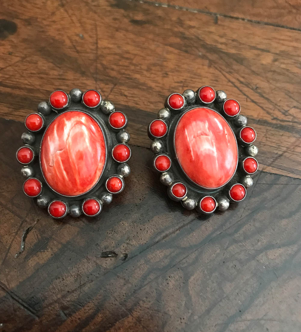 Coral &Spiny Oyster earrings