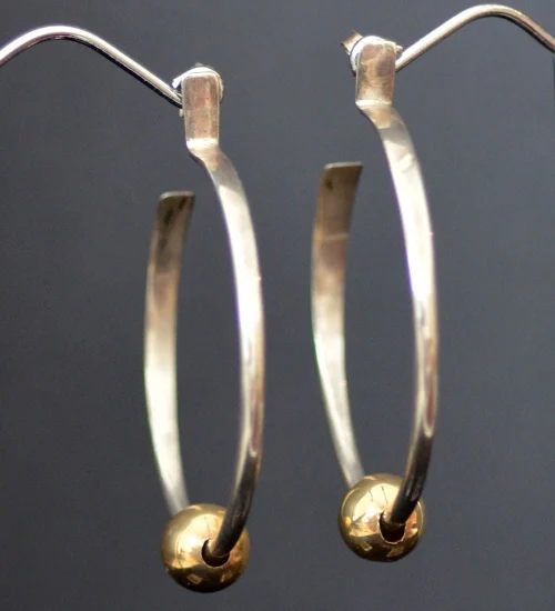 Eddison Cummings silver & gold hoops