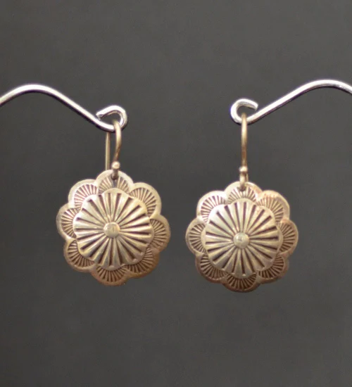 Navajo Hand Stamped Button Earrings