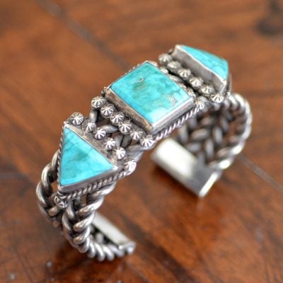 Navajo Liz Wallace Fox Turquoise Cuff