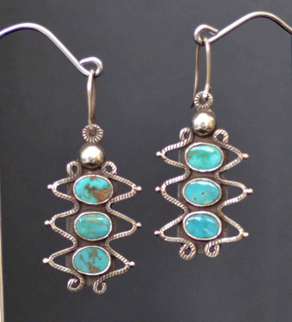 Ernie Lister Blue Gem earrings