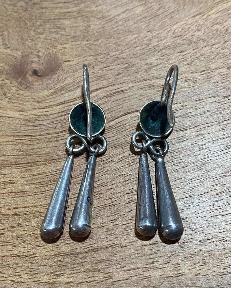 Vintage Navajo Silver Drop Earrings
