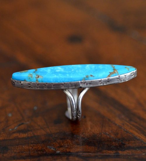 Long Narrow Globe Turquoise Ring