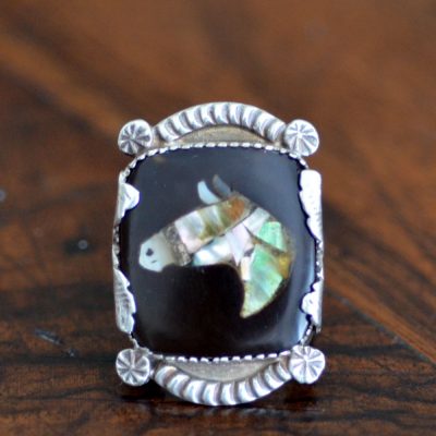 Dan Simnplicio Inlaid Horse Ring