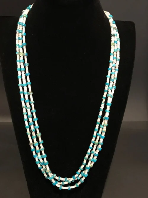Blue Gem Turquoise Heishi Necklace