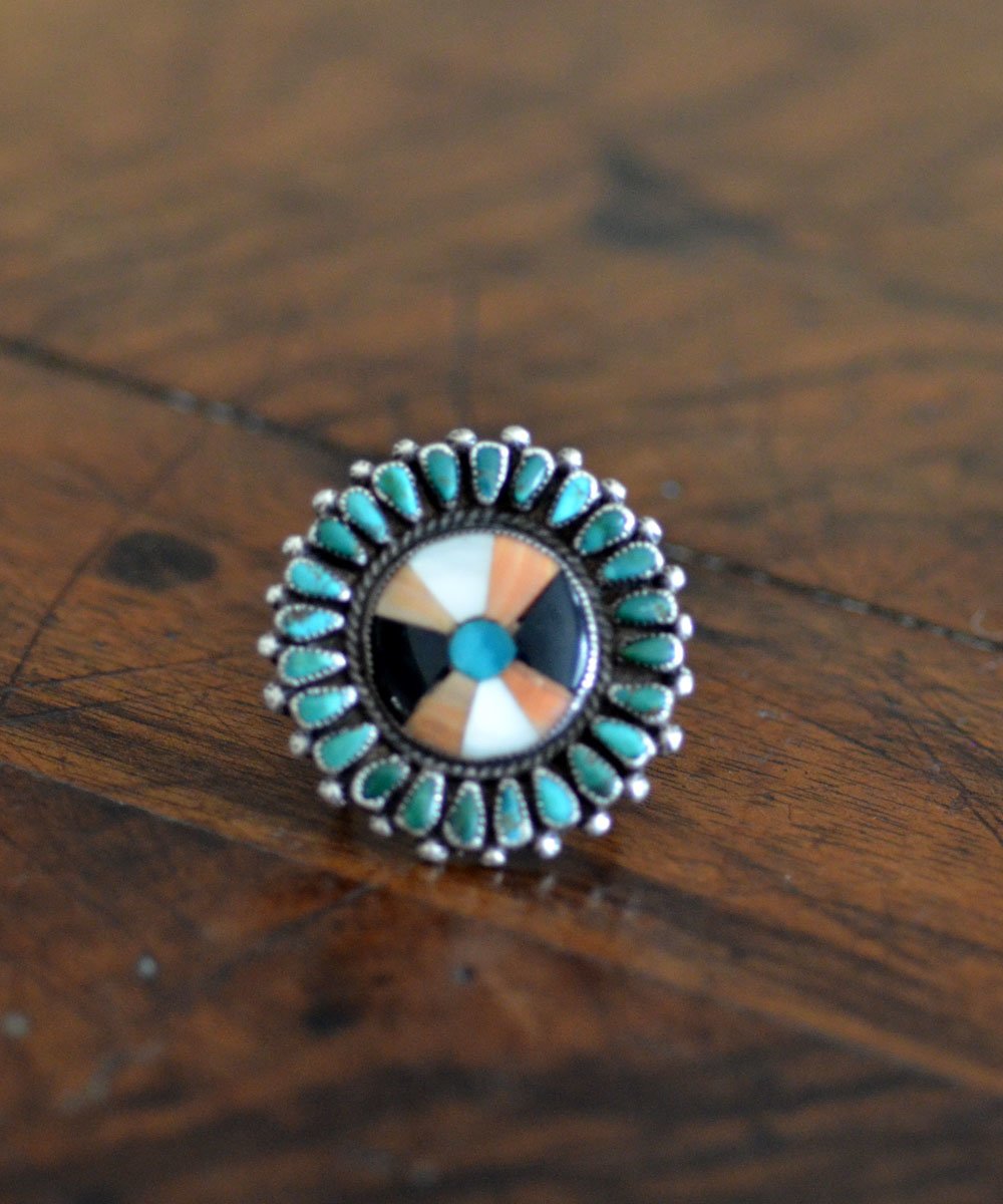 Vintage Zuni Mosaic Inlaid Ring