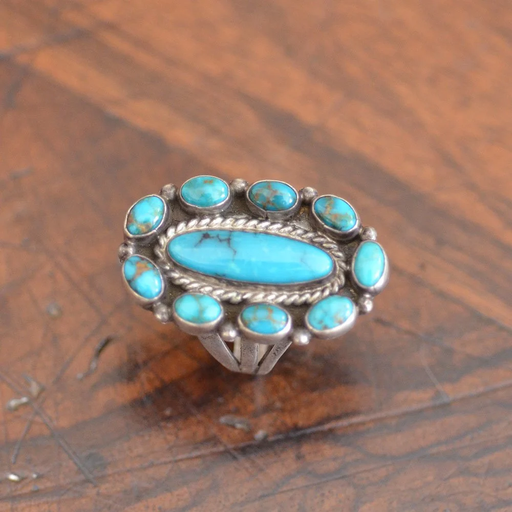 Vintage Navajo Turquoise & Silver Ring