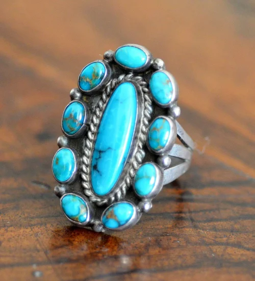 Vintage Navajo Turquoise & Silver Ring