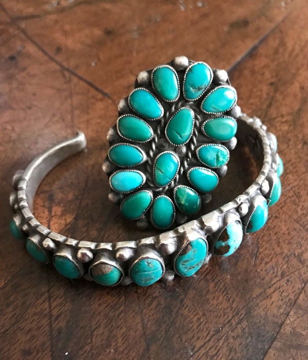 Old Zuni Green Cluster Ring