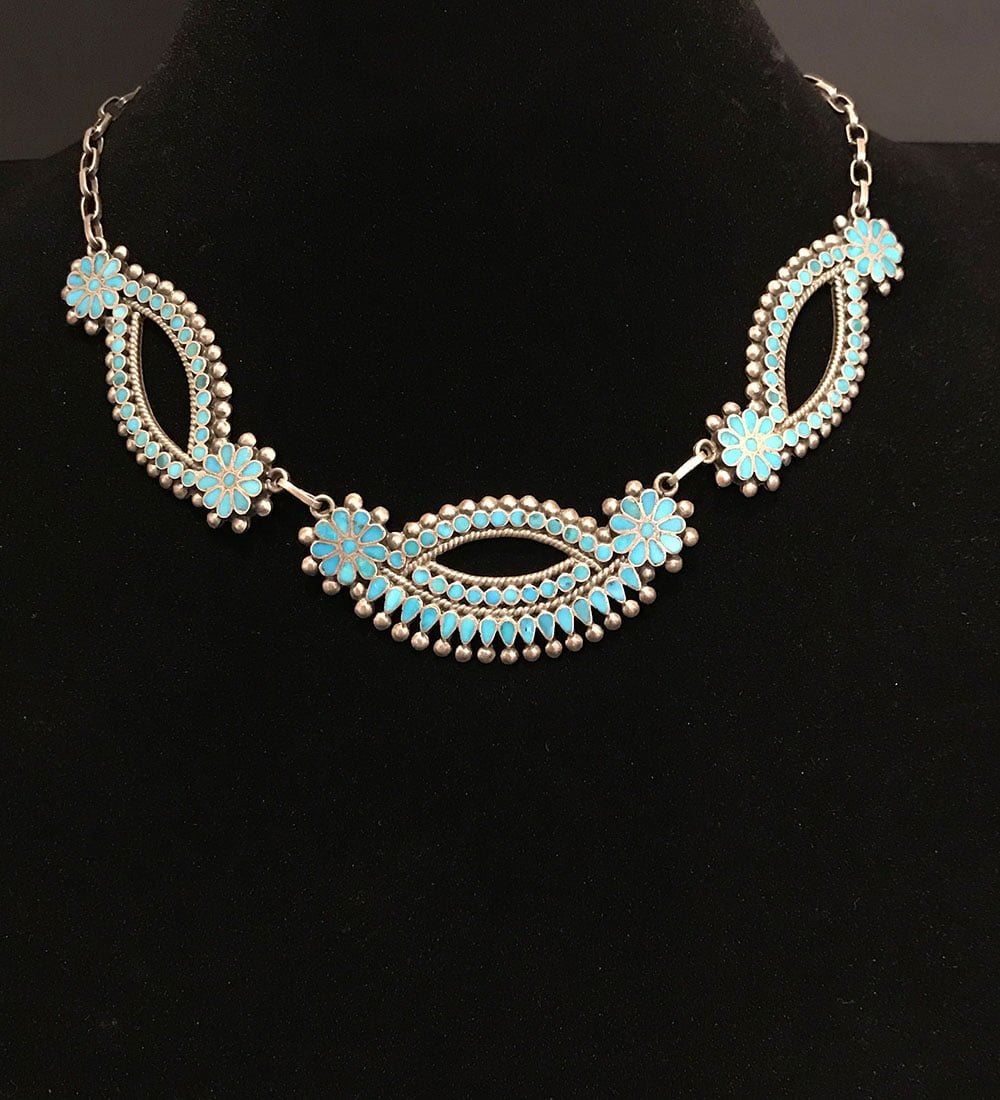 Master Zuni Frank Dishta Inlaid Necklace
