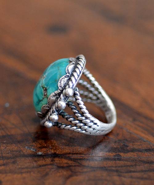 Navajo Fox Turquoise Ring