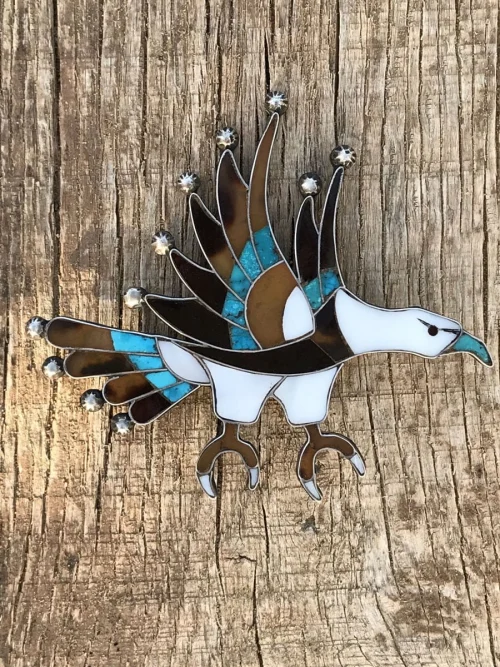 Inlaid Bald Eagle Pin