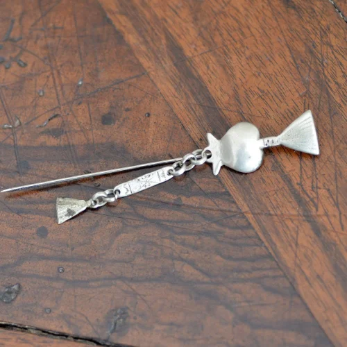 Circa 1930 Kiowa Rattle Tie Pin