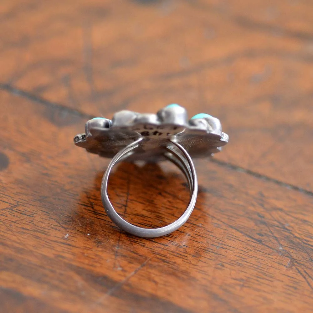 Pale Blue Turquoise Cluster Ring