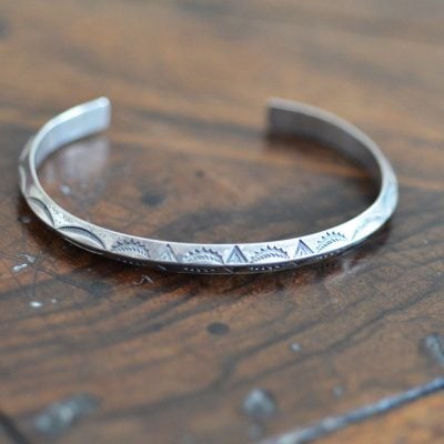Thin Silver Navajo Bracelet