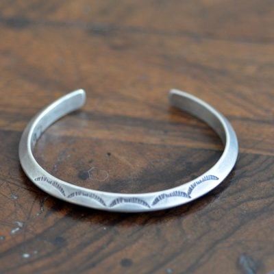 Thin Vintage Silver Bracelet