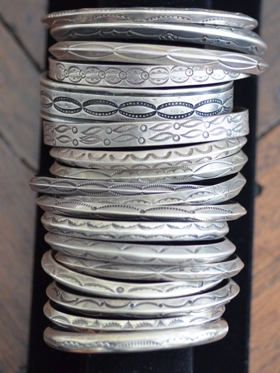 Stacked Navajo Silver Bracelets