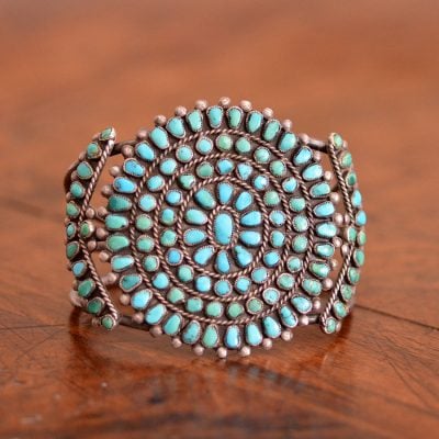 Gorgeous Navajo Turquoise Cluster Bracelet