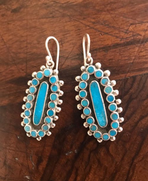 Contemporary Turquoise Inlaid Earrings