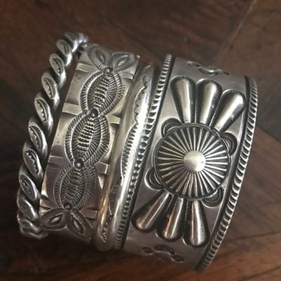 Navajo Silver Bracelets stacked
