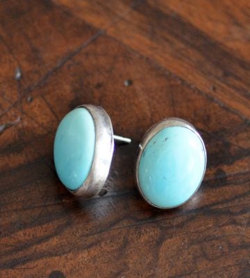 Turquoise Stud Earrings | Silver Plume