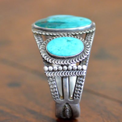 Turquoise Navajo Cuff With 3 Stones