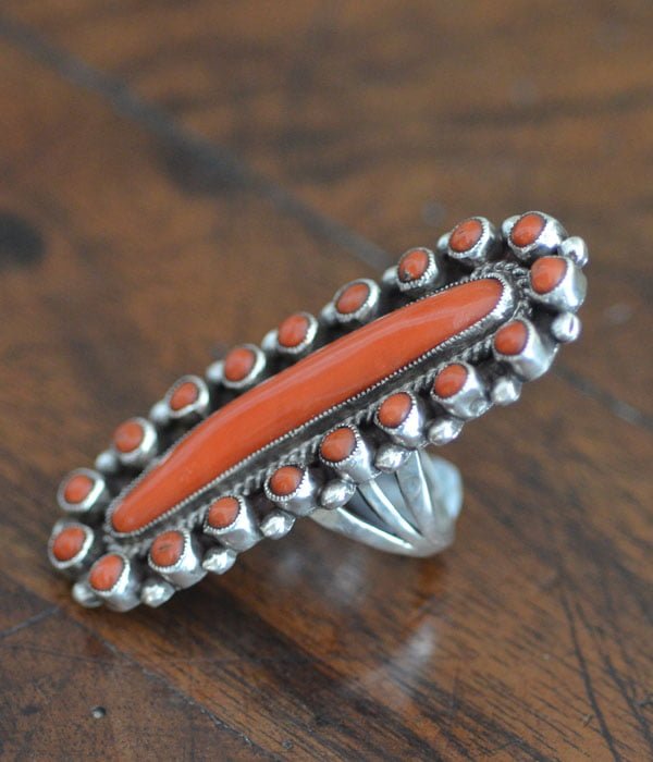 Gorgeous Long Coral Ring