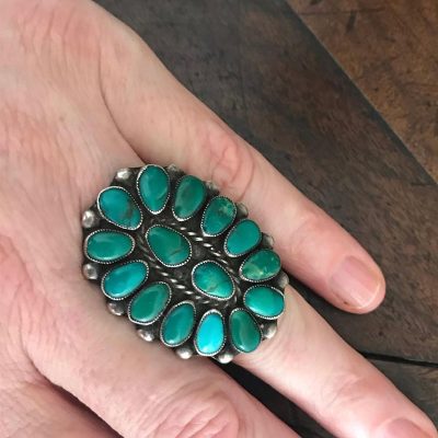 Old Zuni Green Cluster Ring