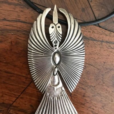 Silver Navajo Peyote Bird Pendant