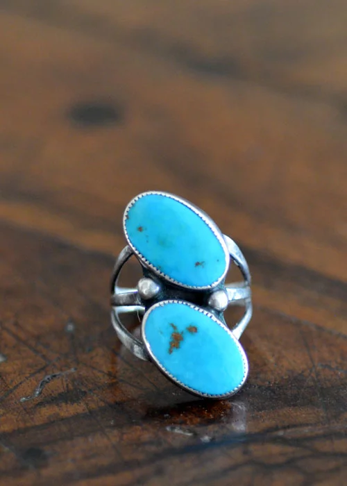 Navajo Blue Gem Turquoise Ring c.1960's