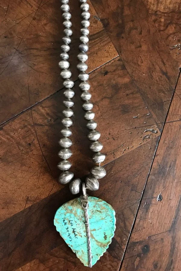 Attributable- Lee Edaakie Carved Turquoise Leaf