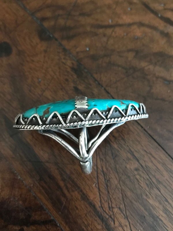 Large Navajo Turquoise Bug Ring