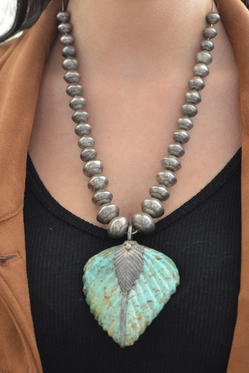 Attributable- Lee Edaakie Carved Turquoise Leaf