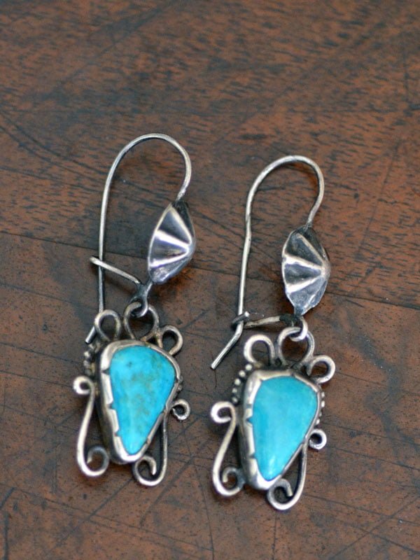 Circa 1930's Navajo Turquoise Earrings