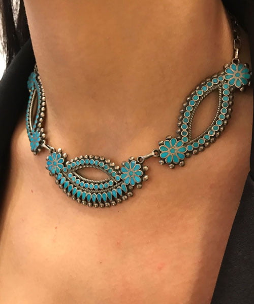 Frank Dishta Turquoise Necklace