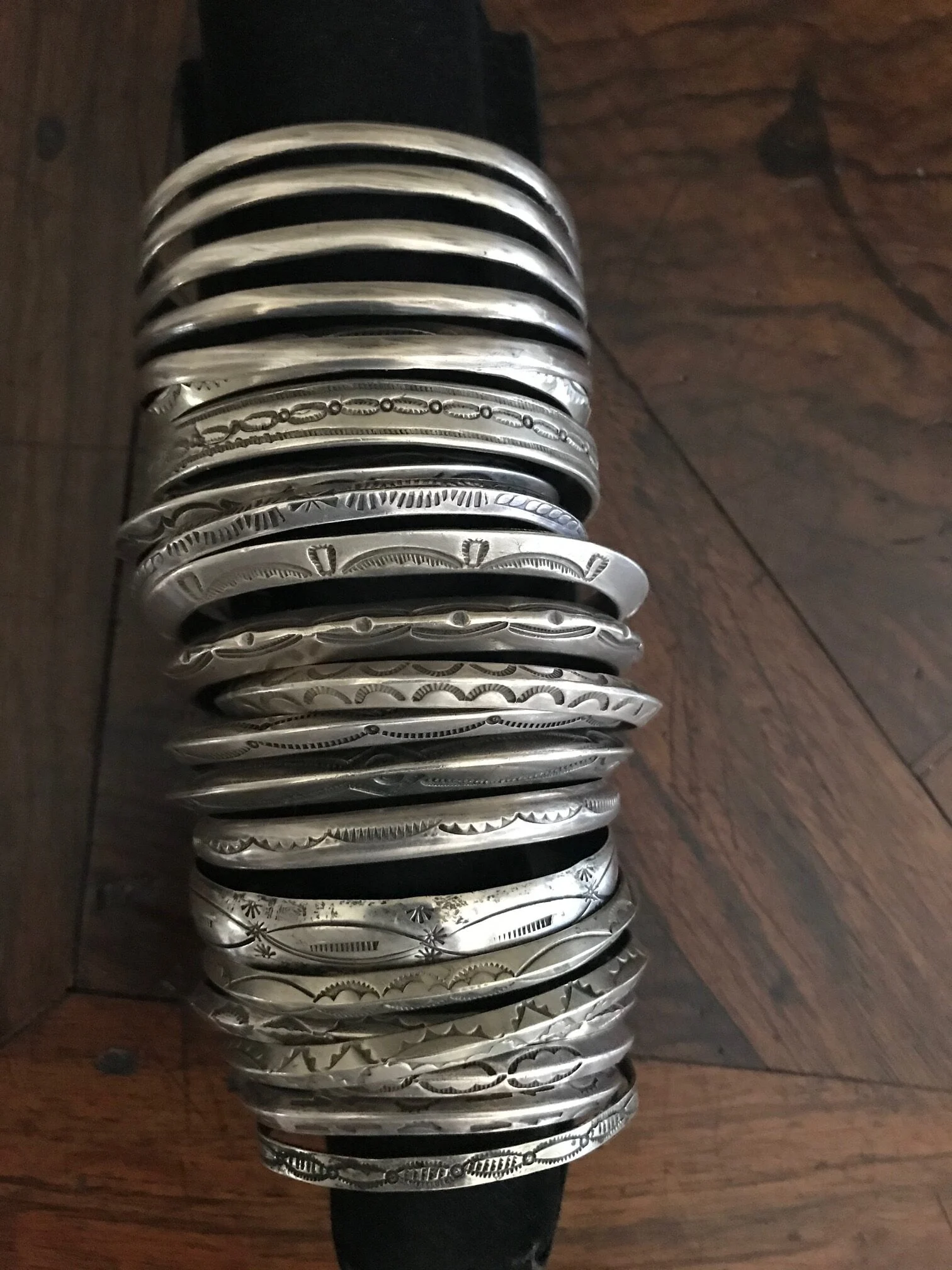 Navajo Silver Bracelet Stack