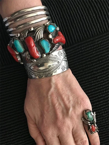 Navajo Stamped Repousse Bracelet