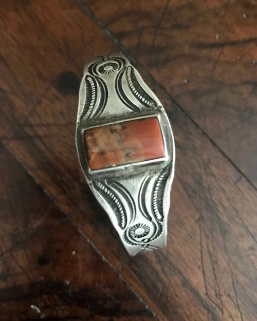 Maisels Silver and Petrified Wood Bracelet