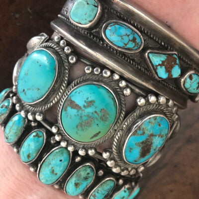 Navajo Three Stoned Turquoise Bracelet c.1930's