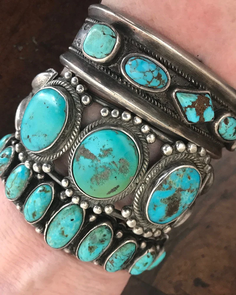 Navajo Three Stoned Turquoise Bracelet c.1930's