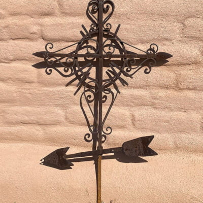 Early Mexican Wrought Iron Church Cross